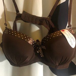 NWT Bella Ragatsa women brown pushup bra size 32B